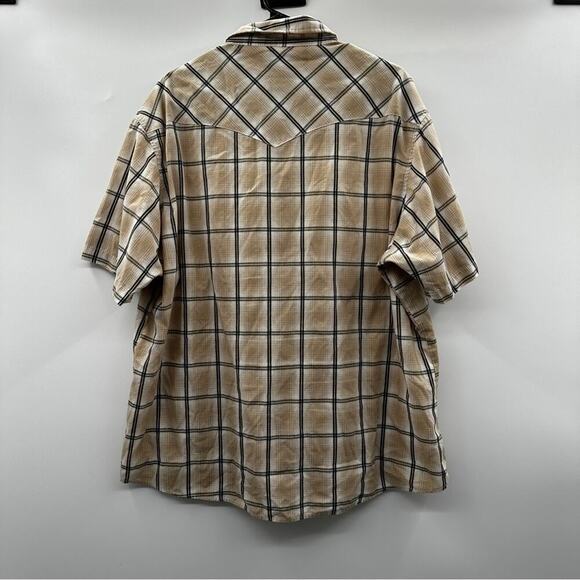 Vintage Wrangler Plaid Pearl Snap Button Down Short Sleeve Western Shirt Sz 2XL - Picture 4 of 8